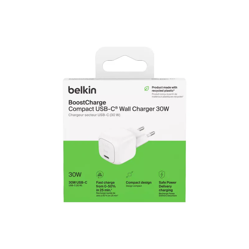 شاحن Belkin USB-C, White (WCA008KQWH)