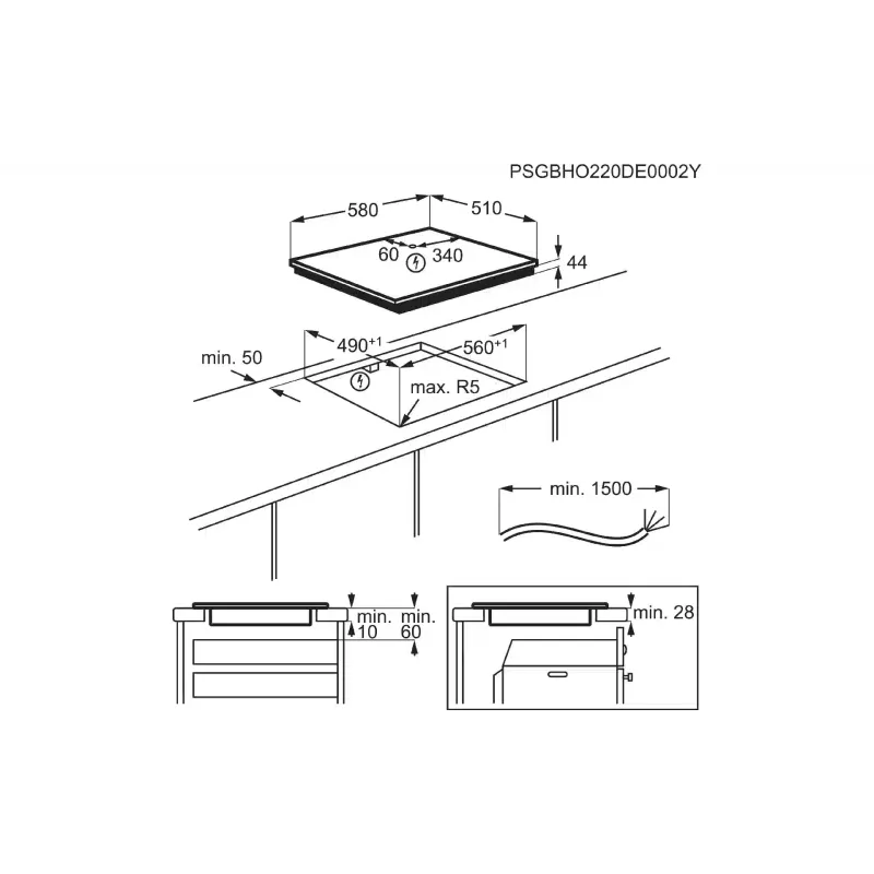 موقد Electrolux, Matte Black (EIS62453IZ)