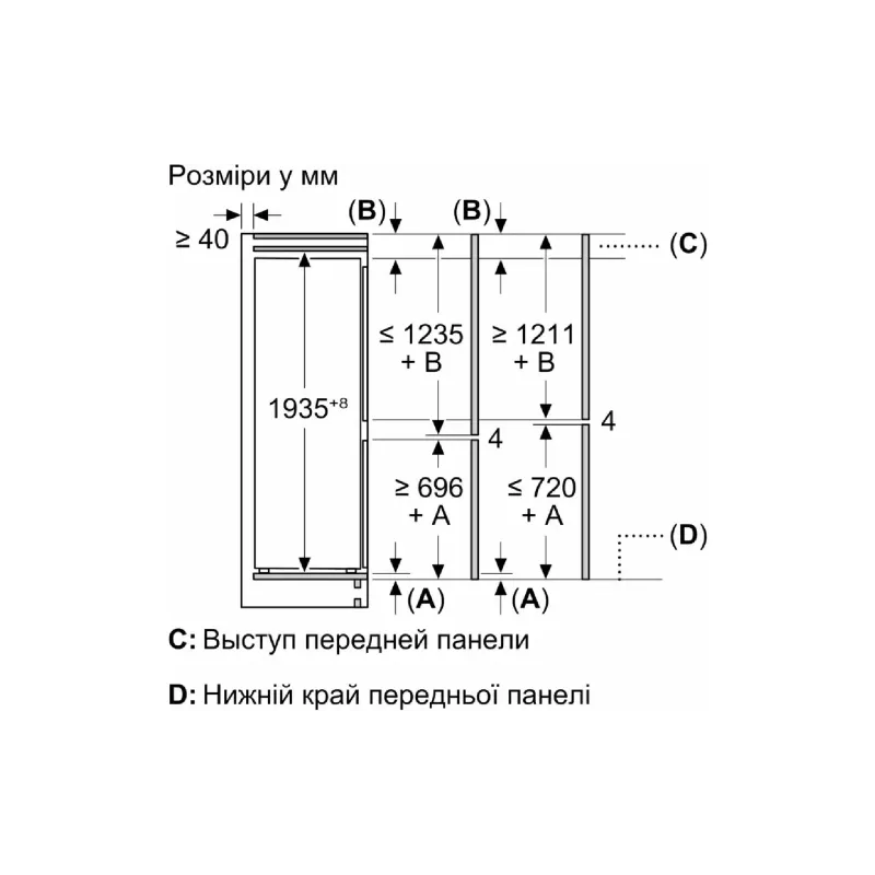 Geladeira embutida Bosch, White (KBN96ADD0)