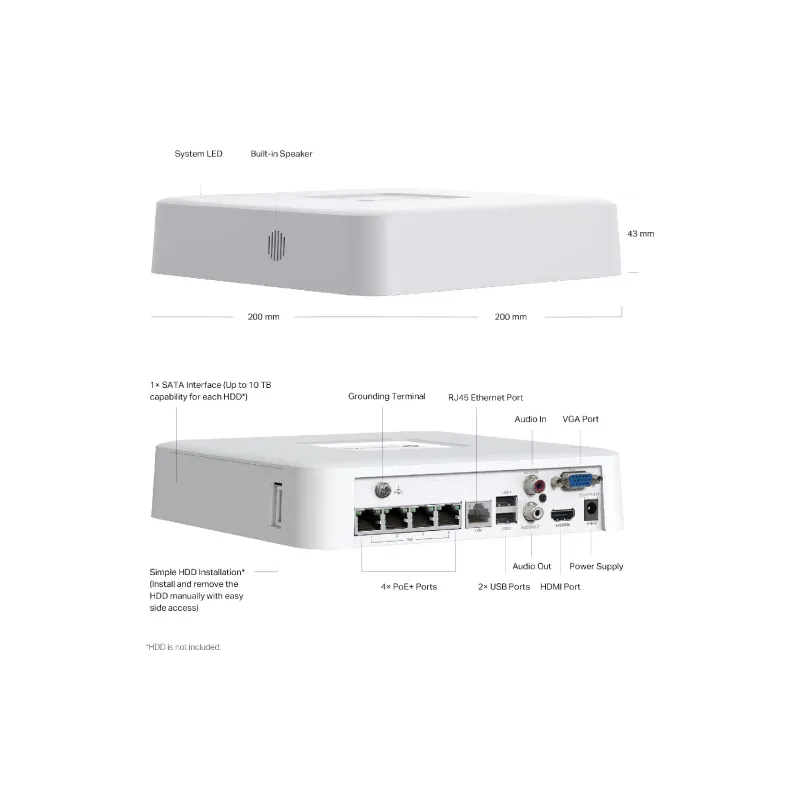 Видеорекордер TP-Link (Vigi NVR1104H-4P)