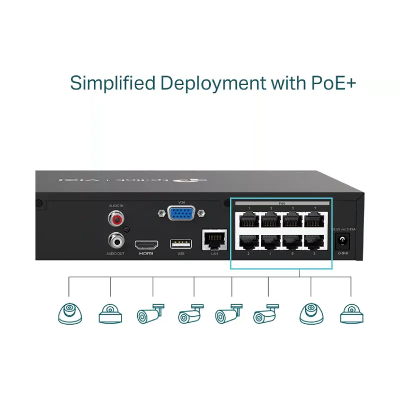 مسجل فيديو TP-Link (Vigi NVR1008H-8MP)