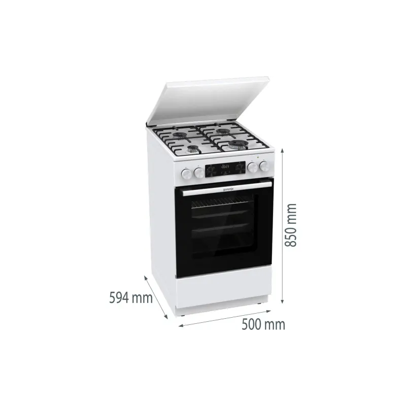 Плита комбінована Gorenje (MEKS5121WM), 70 л, 50 х 60 см, White