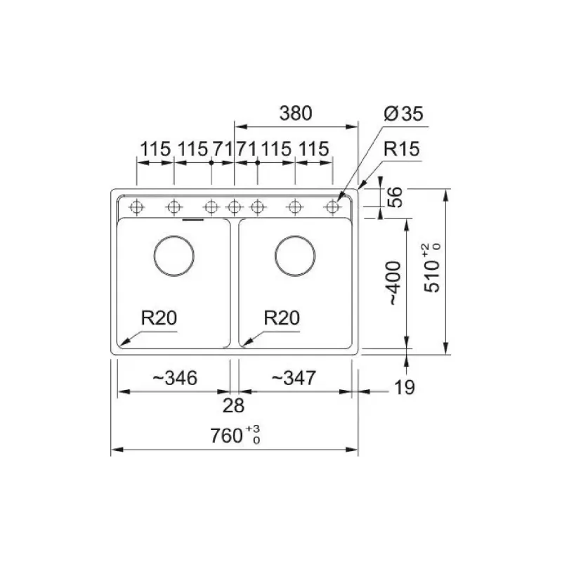 حوض المطبخ Franke (114.0720.011)