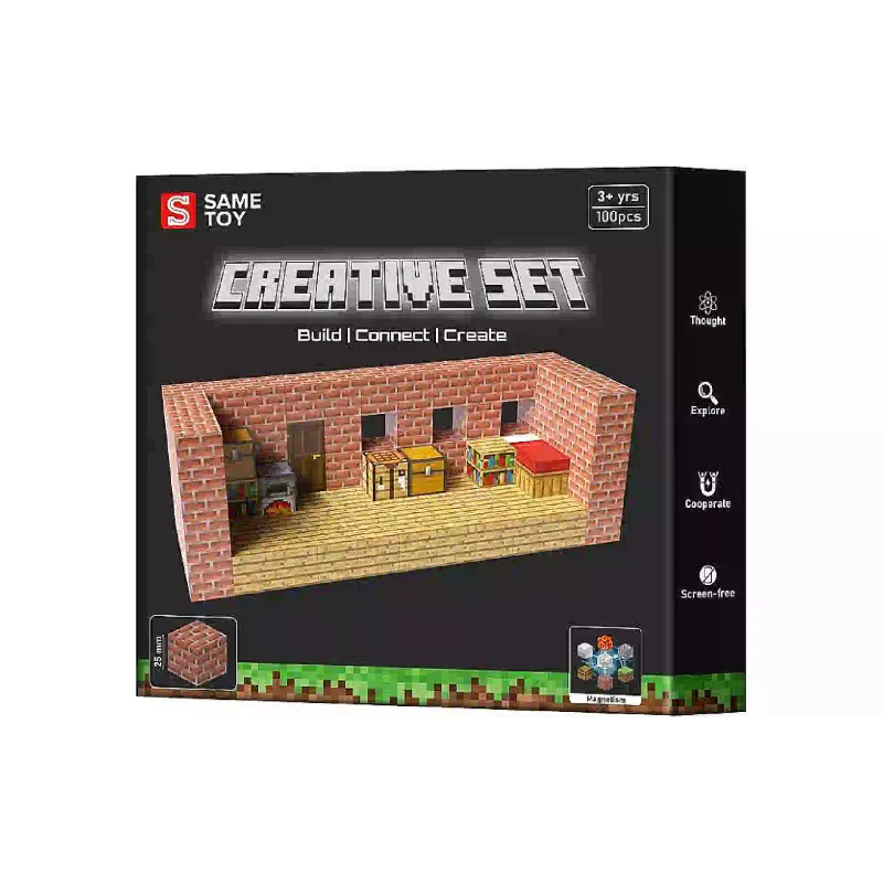 مجموعة بناء مغناطيسية Same Toy Creative Set Brick House (MCRAFT-1110-SM)