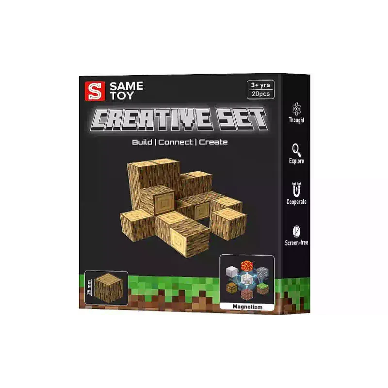 Конструктор магнитный Same Toy Creative Set Wood, 20 шт (MCRAFT-1711-SM)