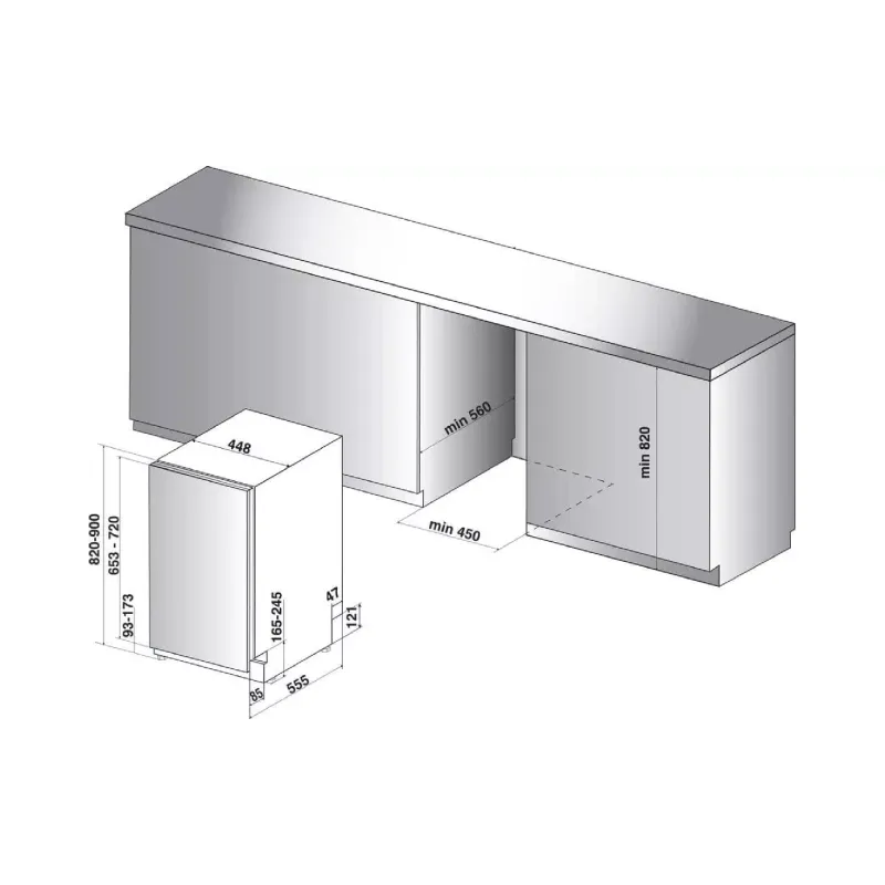 Einbaugeschirrspüler Indesit, White (DSIE2B10)