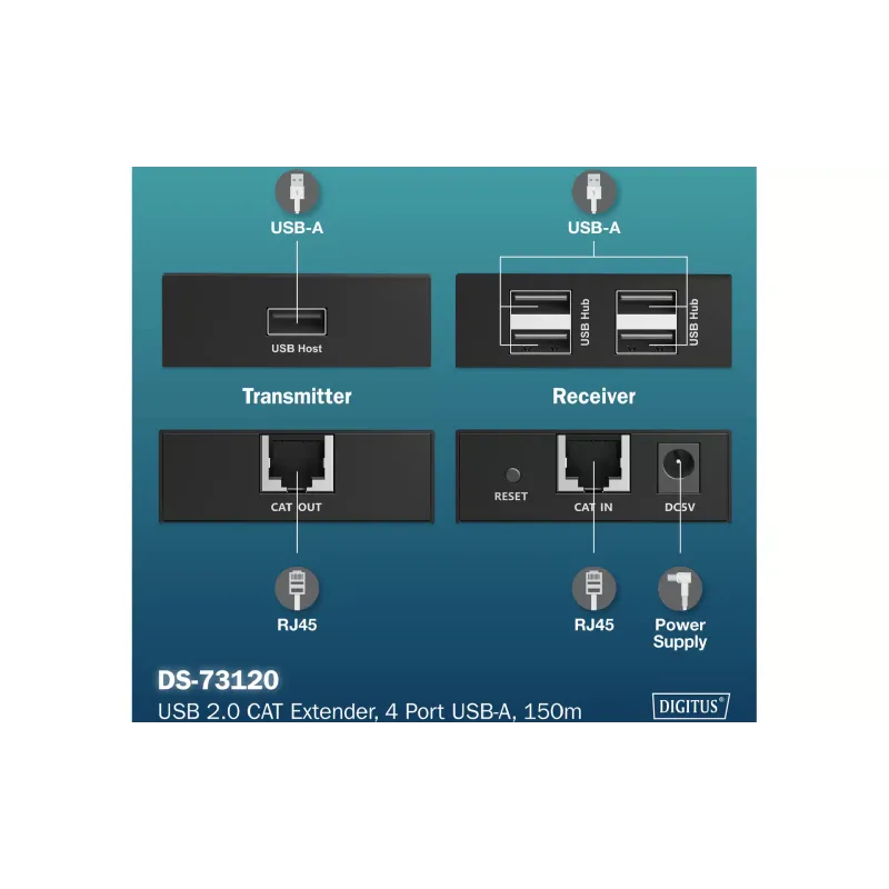 Podaljšek Digitus, Black (DA-73120)