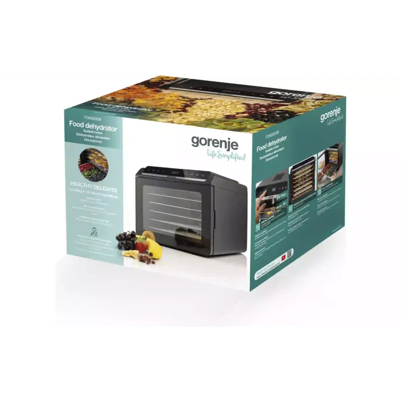 Szárítógép zöldségekhez és gyümölcsökhöz Gorenje, Black (FDK600DB)