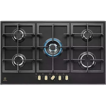 Варильна поверхня Electrolux (KGS9536RN), газова, чувун, Black