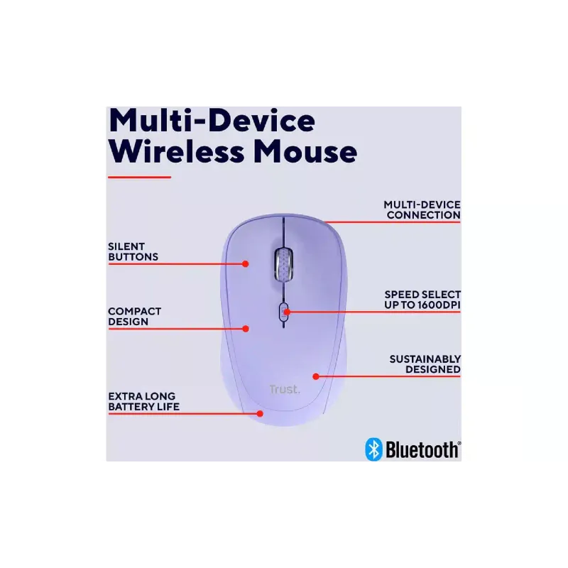 Rato Trust Yvi + Compact Multi-Device, Violet (25583_TRUST)