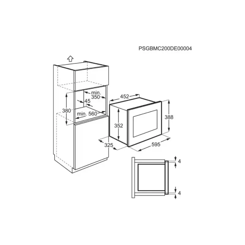 Вбудована мікрохвильова піч Electrolux (LMS2203EMK), 20 л, 700 Вт, Black
