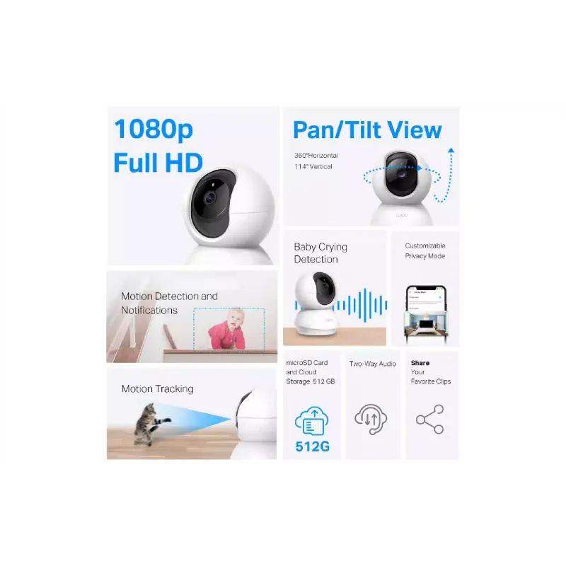 Câmera Wi-Fi TP-Link (Tapo C200C)