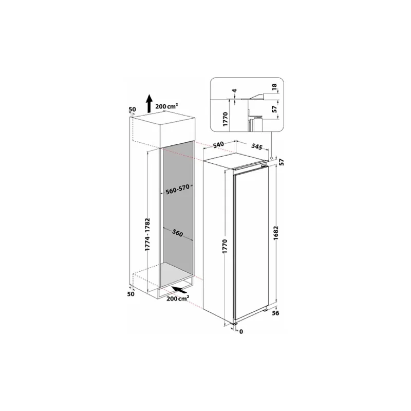 Вбудована морозильна камера Whirlpool (WHSD18F013D1), 209 л, White