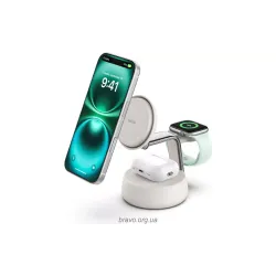 Polnilnik Belkin ltraCharge Pro 3-in-1 Magnetic Charging, Sand (WIZ040KQSD)