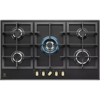 Варильна поверхня Electrolux (KGS9536RN), газова, чувун, Black