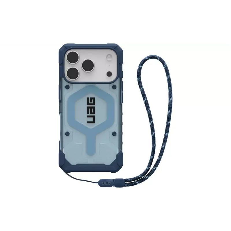 Case + strap for smartphone UAG Pathfinder Clear MagSafe (1145511BV03), for Apple iPhone 17 Pro, Blues Lanyard