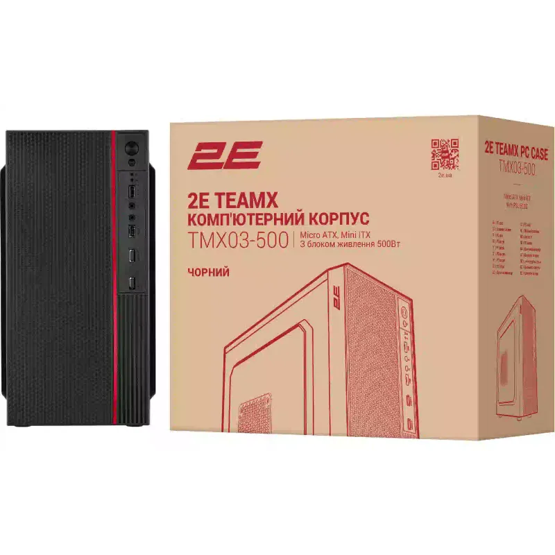 PC-tok 2E TeamX, Black (2E-TMX03-500)