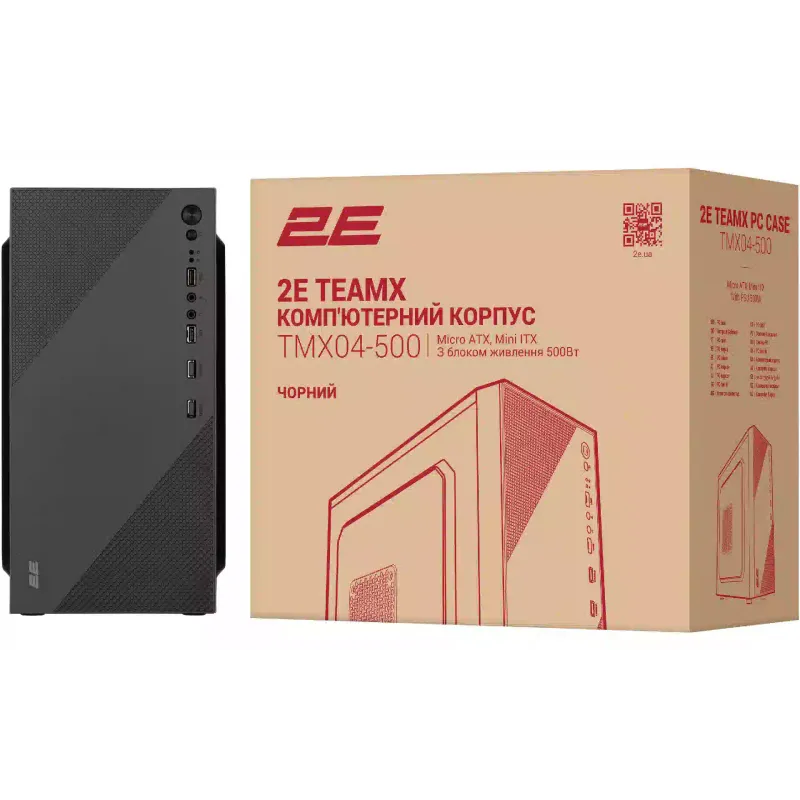 Корпус для ПК 2E TeamX  Black (2E-TMX04-500)