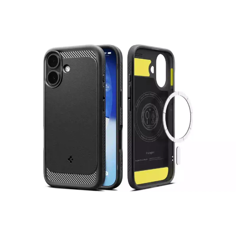 Case Spigen Rugged Armor MagFit (ACS10367), for Apple iPhone 17, Matte Black