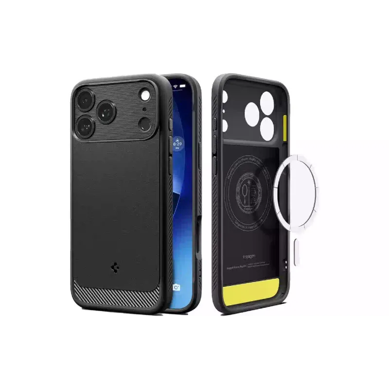 Чохол Spigen Rugged Armor MagFit (ACS10329), для Apple iPhone 17 Pro, Matte Black