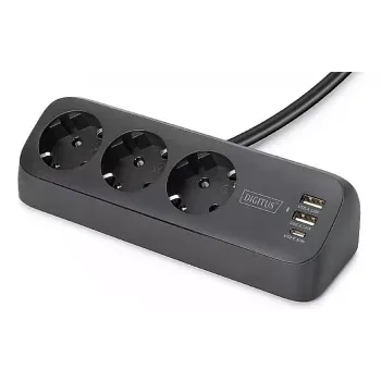 Socket block Digitus Office, Black (DA-70625)