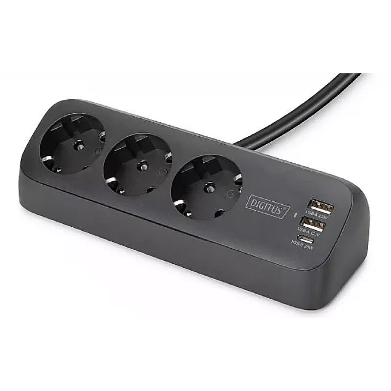 Socket block Digitus Office, Black (DA-70625)