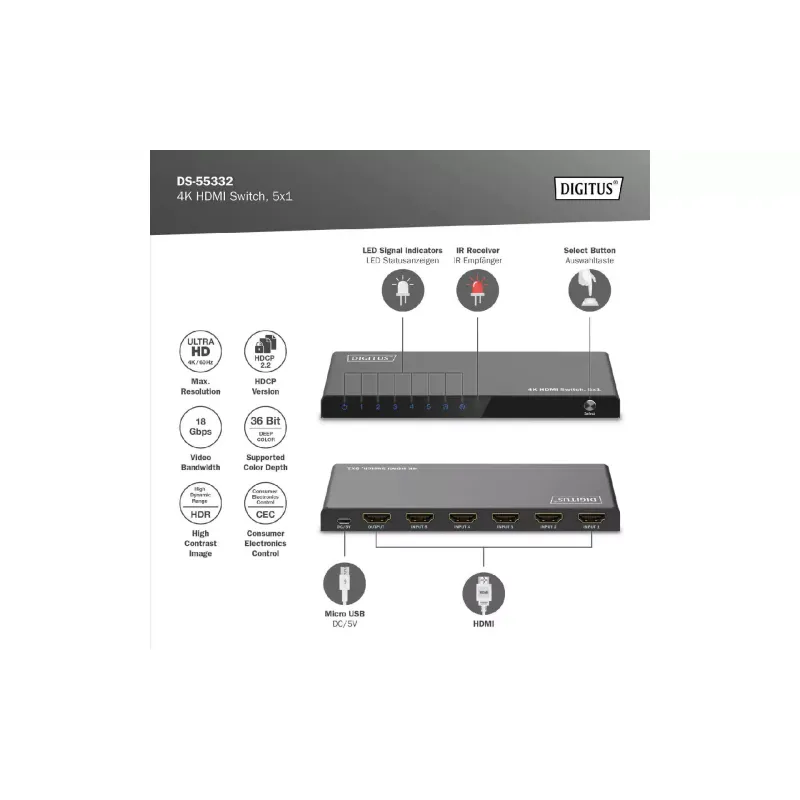 Видеокоммутатор Digitus (DS-55332)