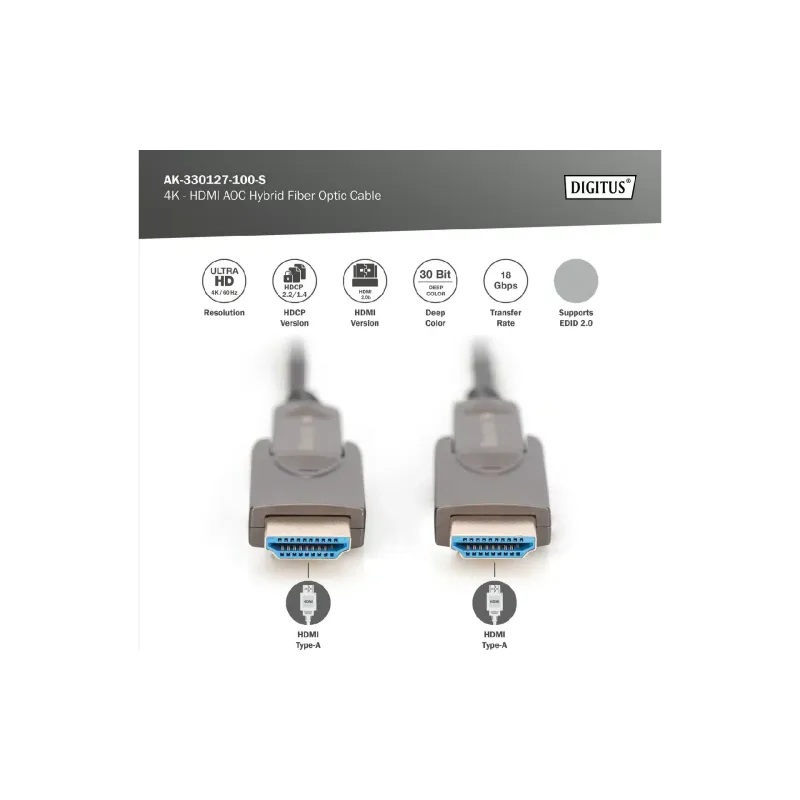 Kabel Digitus, Black (AK-330127-100-S)