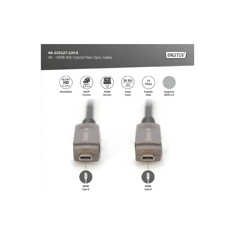 Kabel Digitus, Black (AK-330127-100-S)