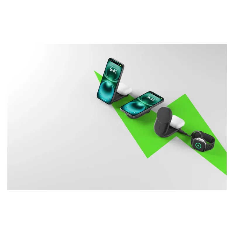 Зарядно устройство Belkin UltraCharge 2-in-1 Foldable Magnetic Charging, Black (WIZ039KQBK)