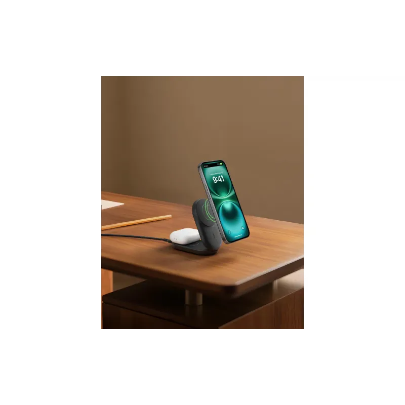 Зарядно устройство Belkin UltraCharge 2-in-1 Foldable Magnetic Charging, Black (WIZ039KQBK)