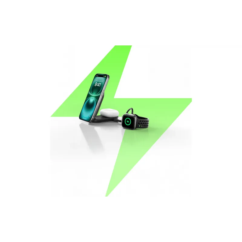 Зарядно устройство Belkin UltraCharge 2-in-1 Foldable Magnetic Charging, Black (WIZ039KQBK)