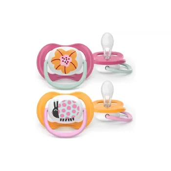 Пустышка Avent Ultra Air, для девочки, 6-18 мес, 2 шт (SCF080/27)