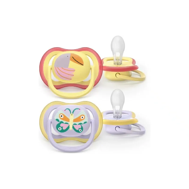 Пустышка Avent Ultra Air, для девочки, 0-6 мес, 2 шт (SCF087/04)