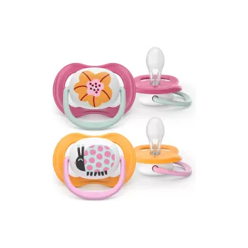 Пустышка Avent Ultra Air, для девочки, 6-18 мес, 2 шт (SCF080/27)