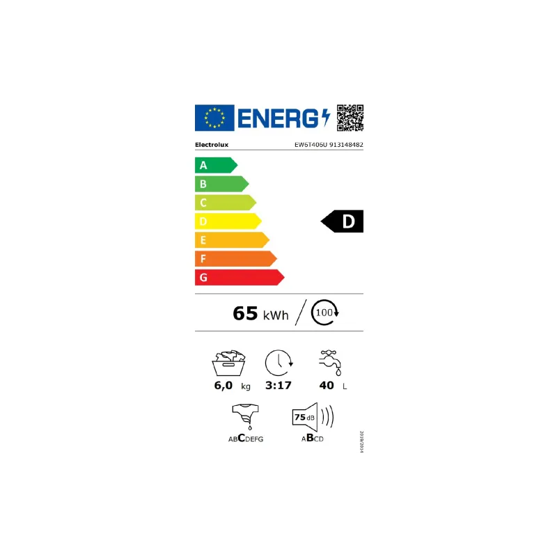 Washing machine Electrolux (EW6T406U), White