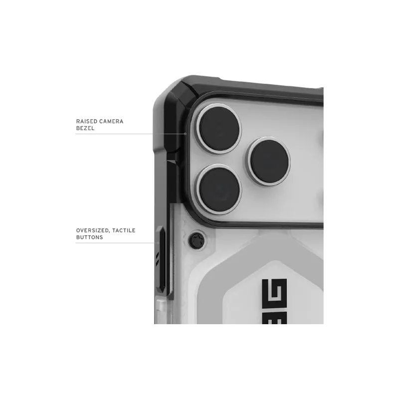 Smartphone case UAG Pathfinder Clear MagSafe (114551114333), for Apple iPhone 17 Pro, Ice/Silver