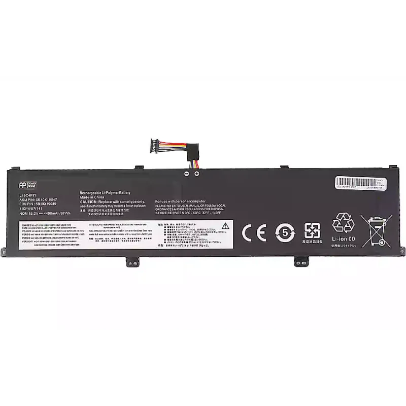 Акумулятор для ноутбука PowerPlant (NB482696), для Lenovo ThinkPad X1 Extreme P1 3rd Gen (L19C4P71) 15.2V 4400mAh