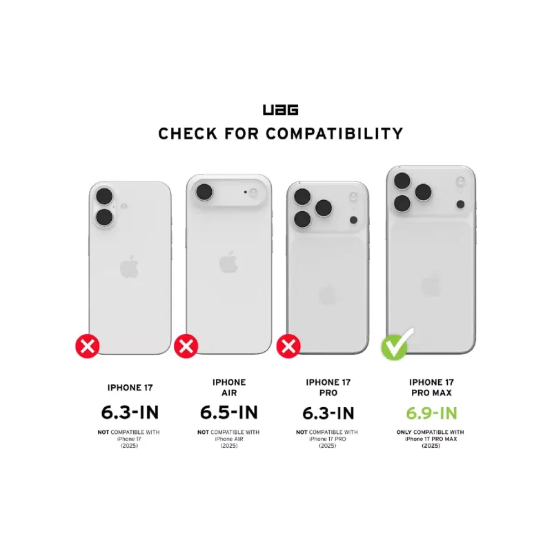 Чохол для смартфона UAG Plyo MagSafe (11453011404G), для Apple iPhone 17 Pro Max, Black/Clear