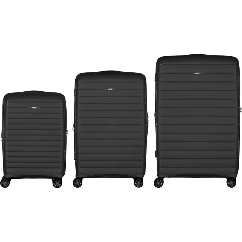 Um conjunto de malas 2E Aero L+M+S, Black (2E-SPP-AERO-SET3-BK)