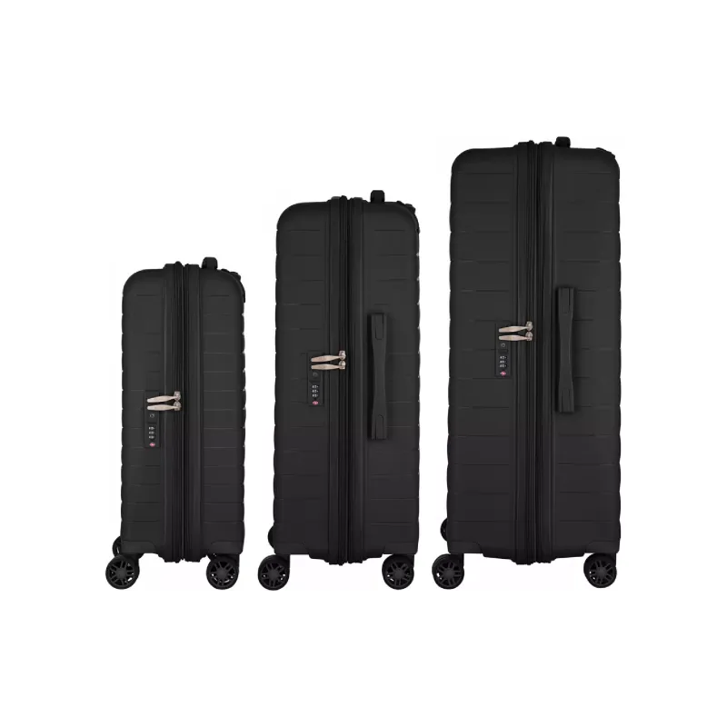 Um conjunto de malas 2E Aero L+M+S, Black (2E-SPP-AERO-SET3-BK)