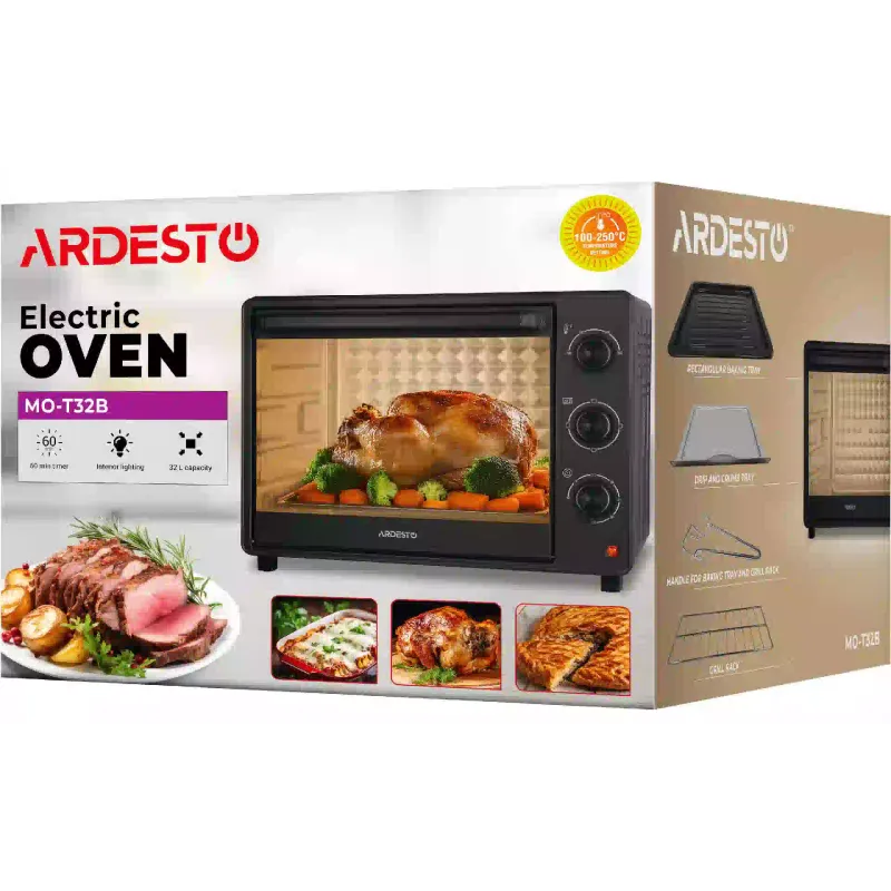 Ηλεκτρικός φούρνος Ardesto, Black (MO-T32B)
